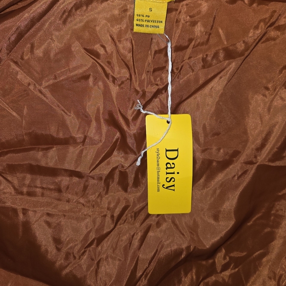 Puffer Vest Brown Glossy Daisy Women’s Size S - Picture 4 of 6